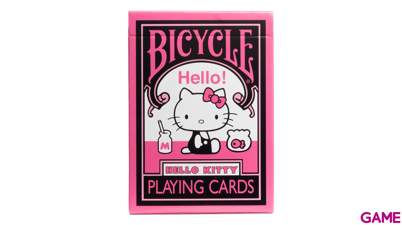 Baraja de Poker Bicycle Hello Kitty Black and Pink-0