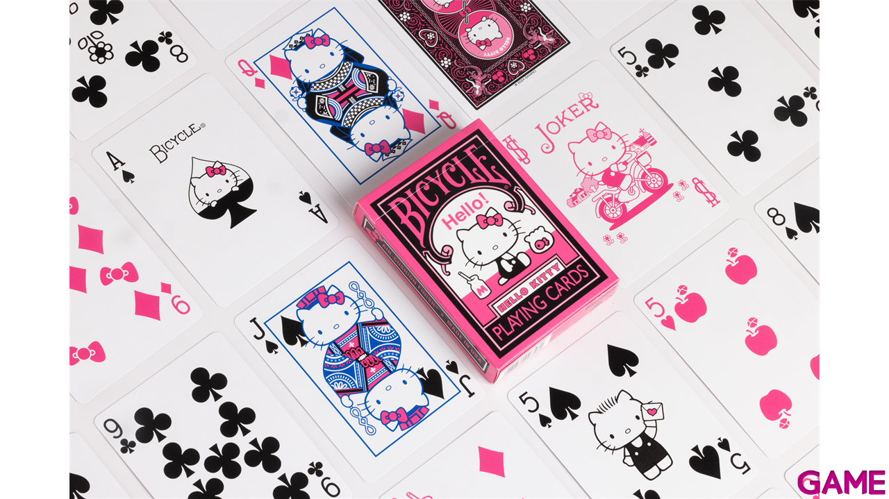 Baraja de Poker Bicycle Hello Kitty Black and Pink-1