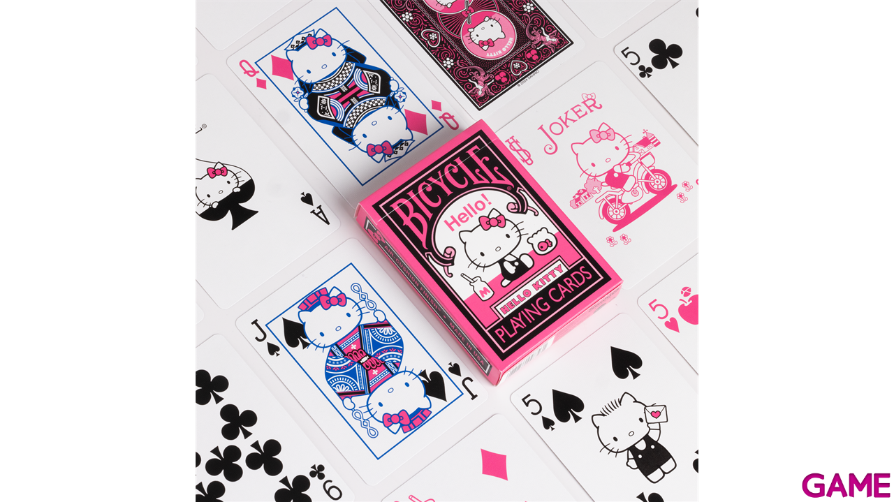 Baraja de Poker Bicycle Hello Kitty Black and Pink-2