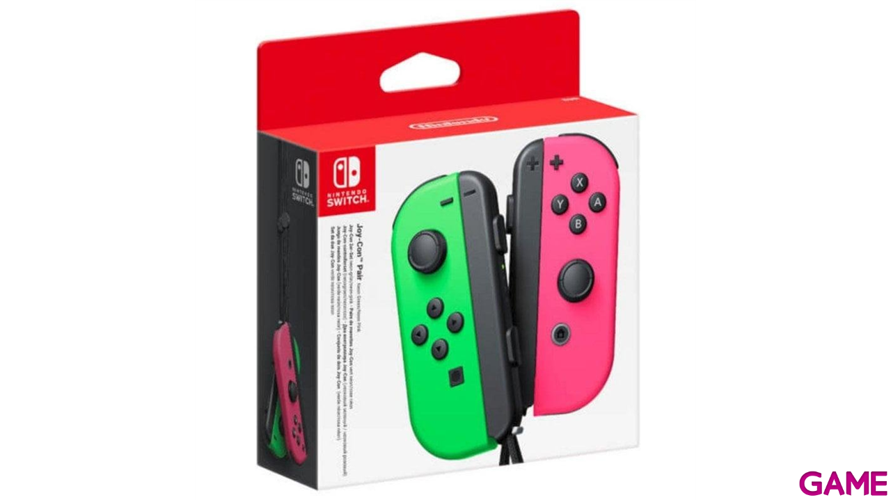Joy-Con (set Izda/Dcha) Verde Neón/Rosa Neón - Batería Extraíble-0