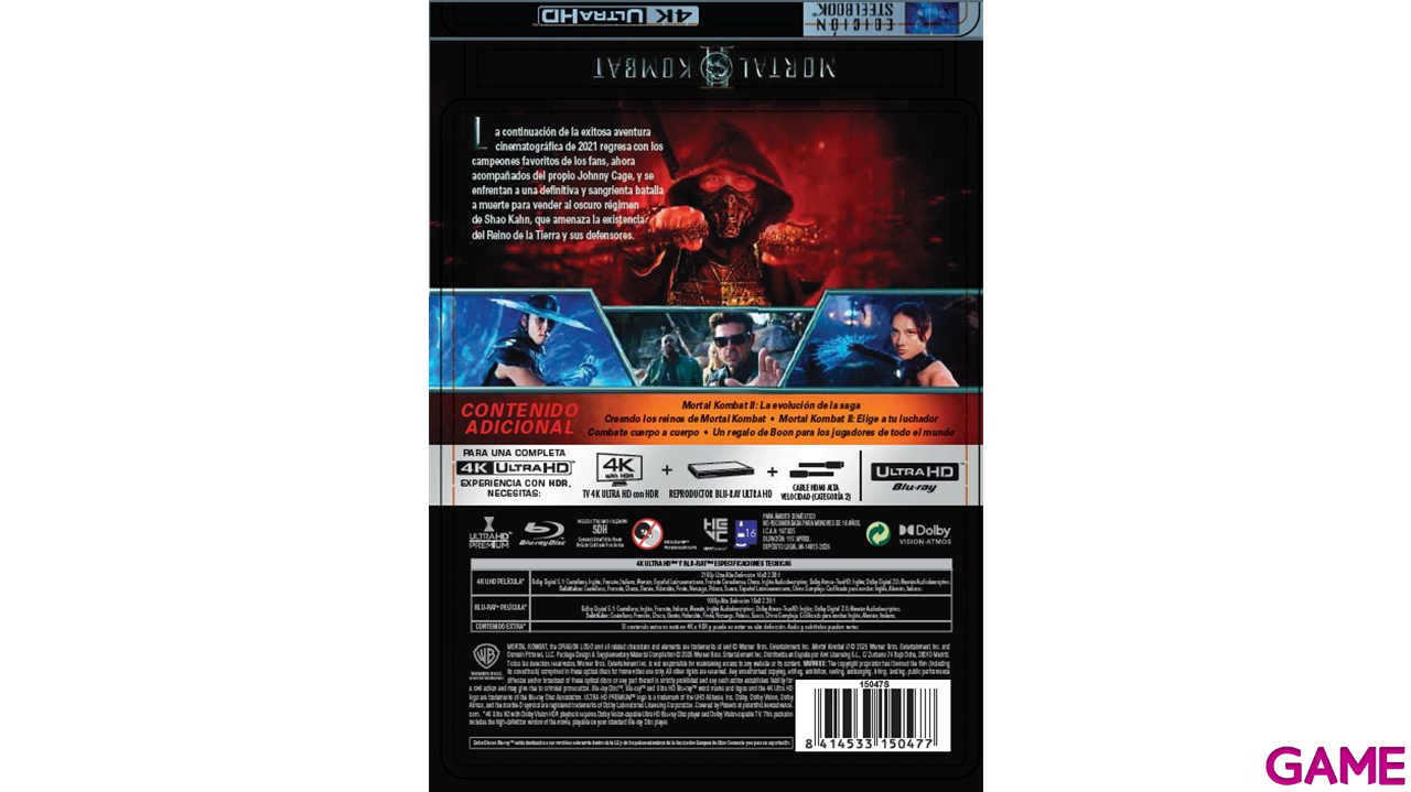 Mortal Kombat 2 4K + BD Edición Steelbook-0