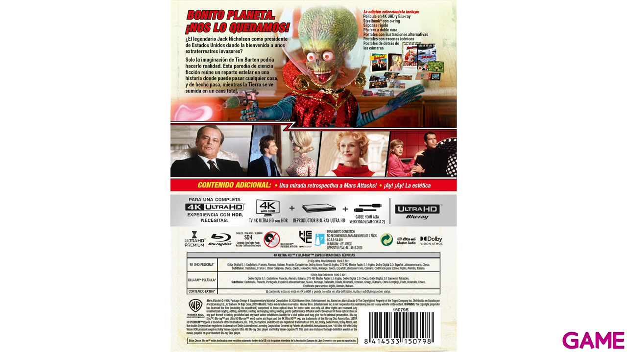 Mars Attacks! 4K + BD Edición Steelbook-2