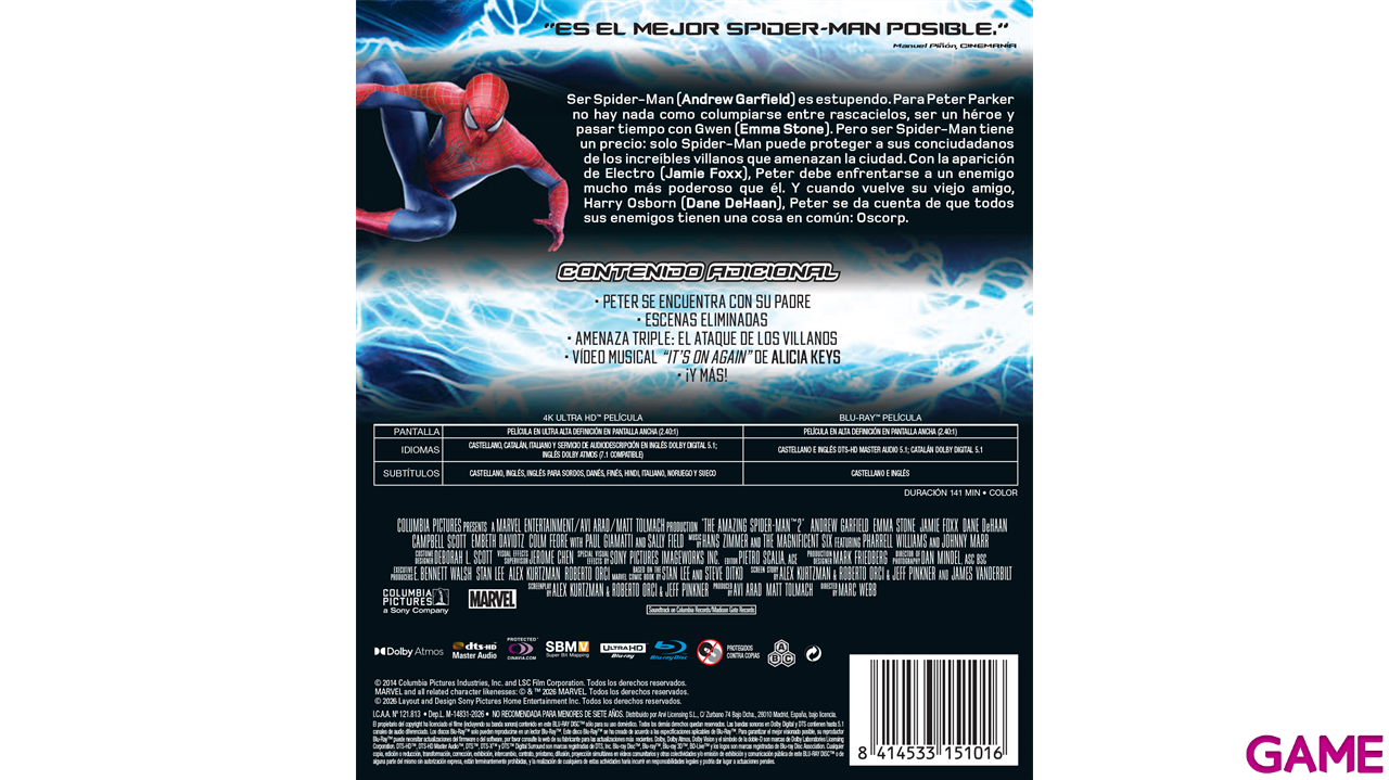 Amazing Spider-Man 2 4K + BD-1