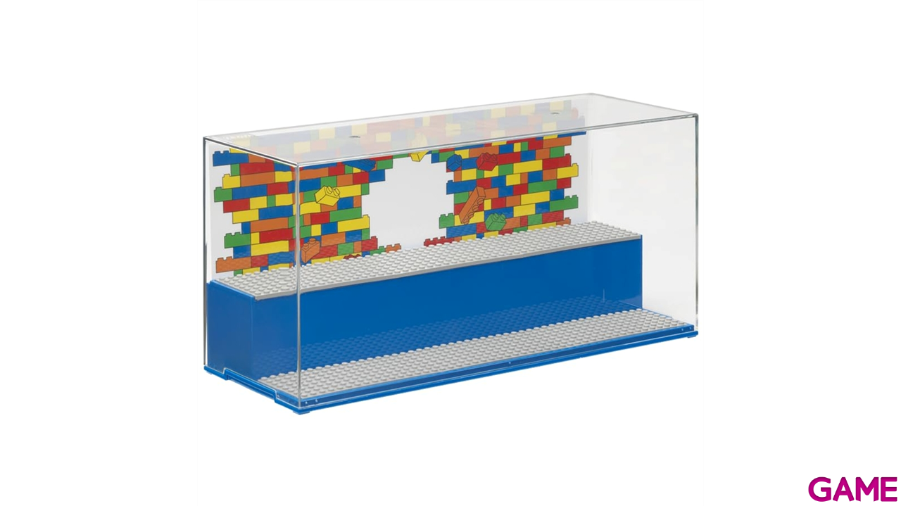Vitrina de exposición LEGO Play & Display Case Iconic azul de 40 cm-0