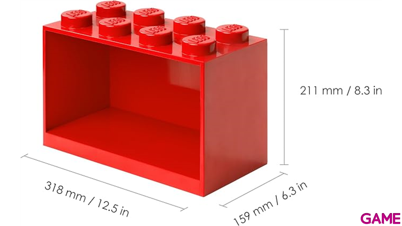 Estanteria LEGO Brick 8 roja de 32 cm-0