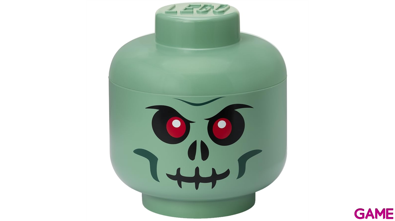 Caja de almacenaje LEGO Head Skeleton verde de 27 cm-0