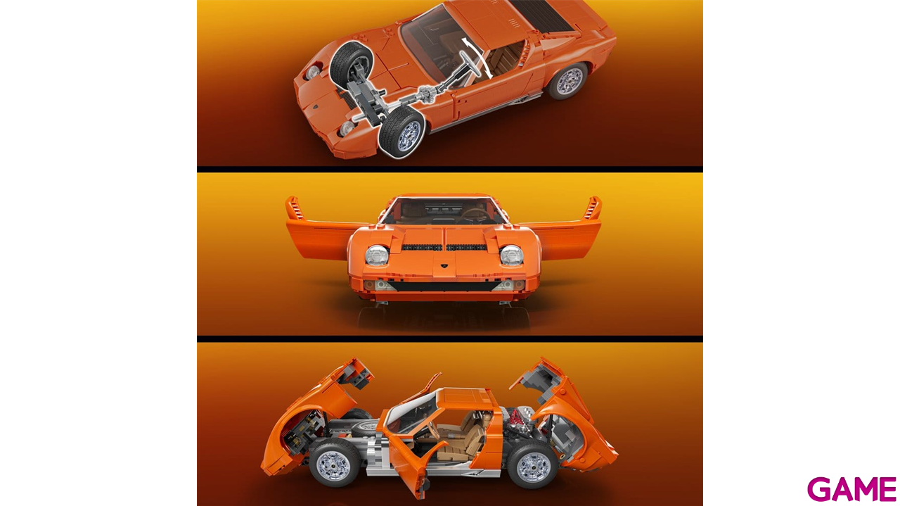 Set de Construccion Hot Wheels Premium Mattel Brick Shop Building Set 1/12 Lamborghini Miura P400 SV-3