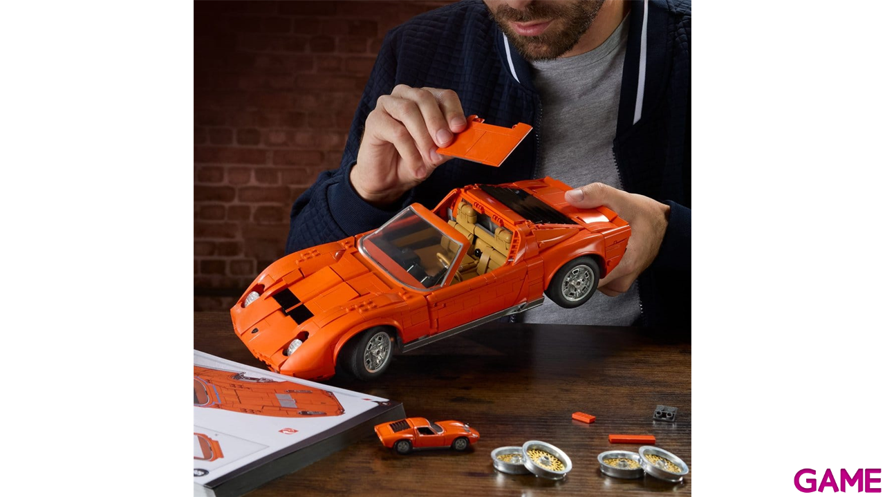 Set de Construccion Hot Wheels Premium Mattel Brick Shop Building Set 1/12 Lamborghini Miura P400 SV-5