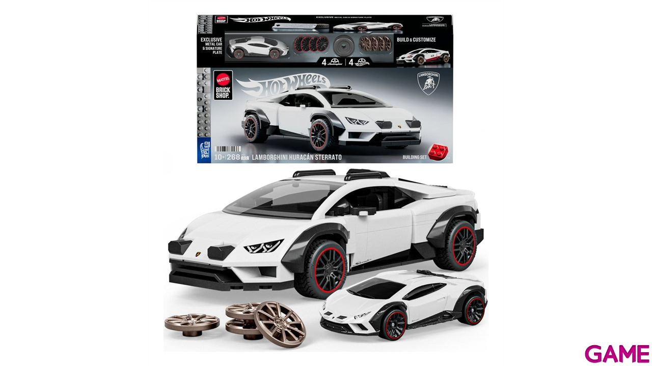 Set de Construccion Hot Wheels Speed Mattel Brick Shop Building Set 1/32 Lamborghini Huracán Sterrato-0