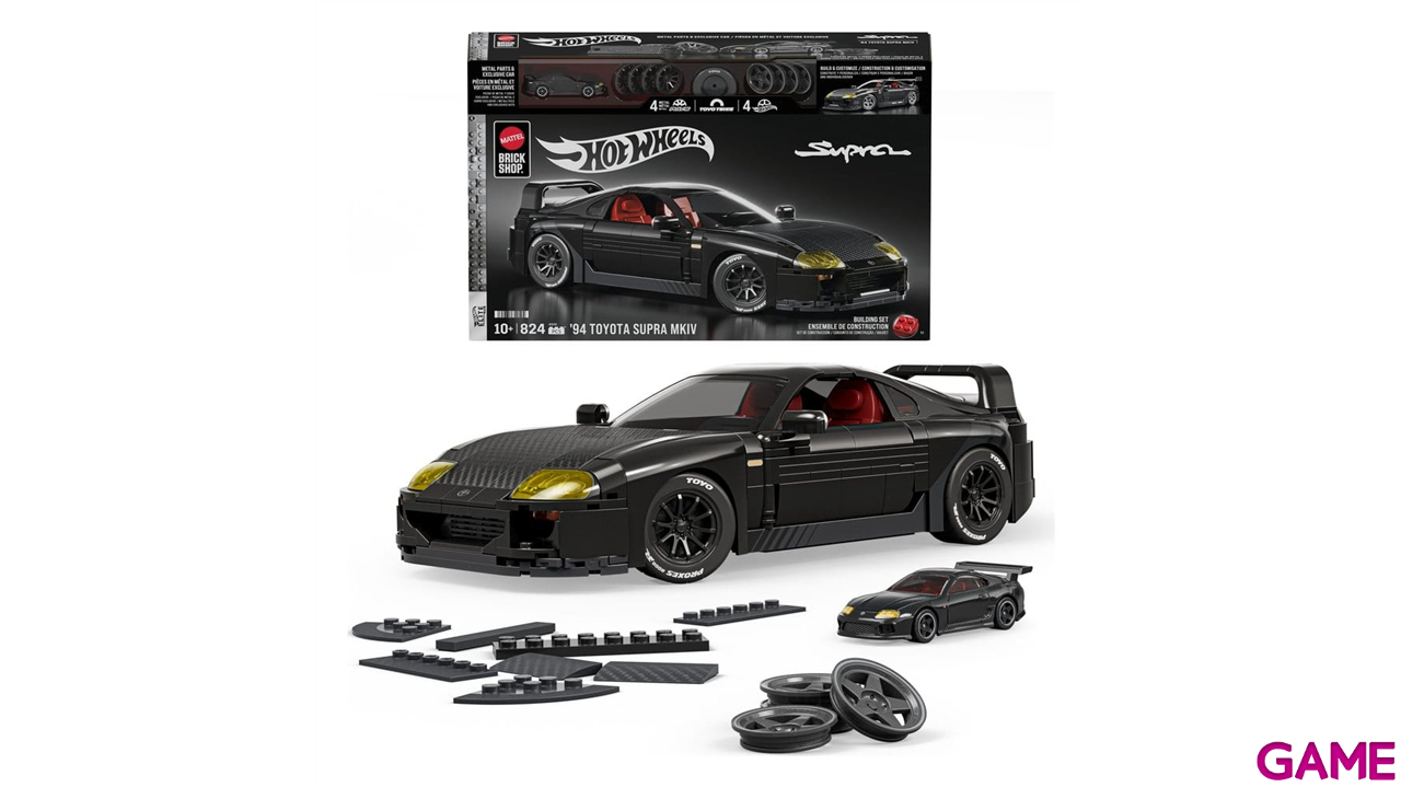 Set de Construccion Hot Wheels Elite Mattel Brick Shop Building Set 1/16 94 Toyota Supra MKIV-0