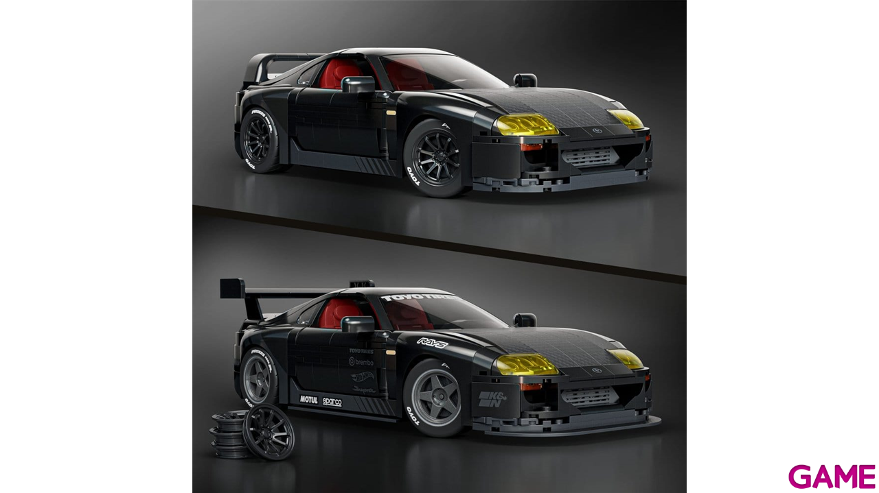 Set de Construccion Hot Wheels Elite Mattel Brick Shop Building Set 1/16 94 Toyota Supra MKIV-1