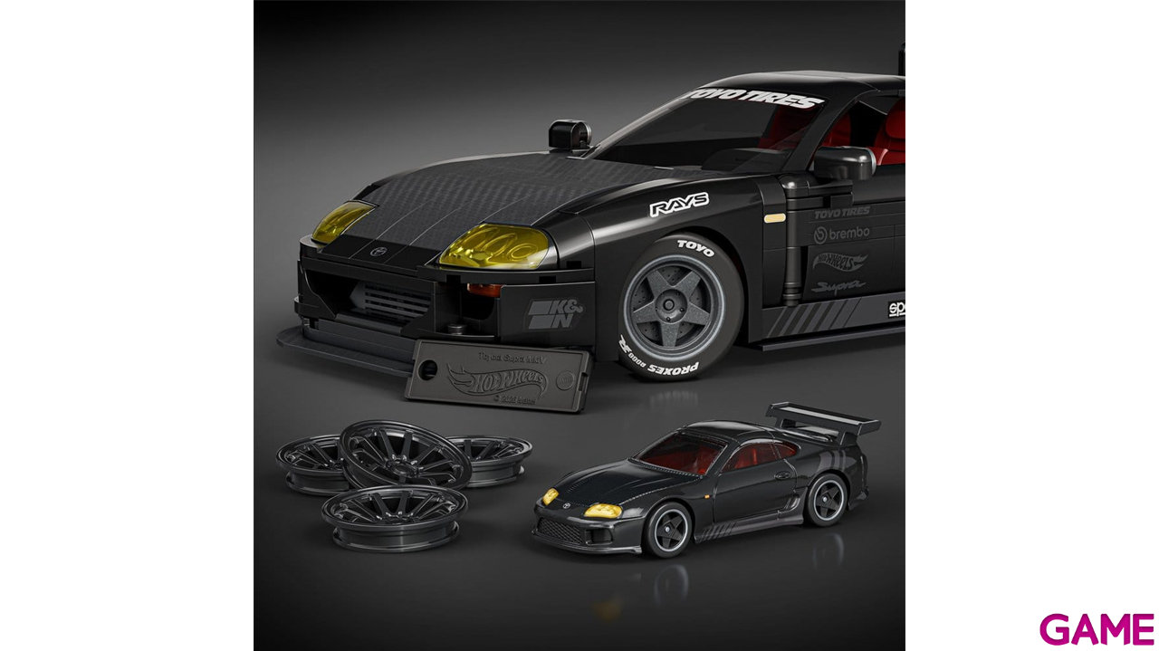 Set de Construccion Hot Wheels Elite Mattel Brick Shop Building Set 1/16 94 Toyota Supra MKIV-2