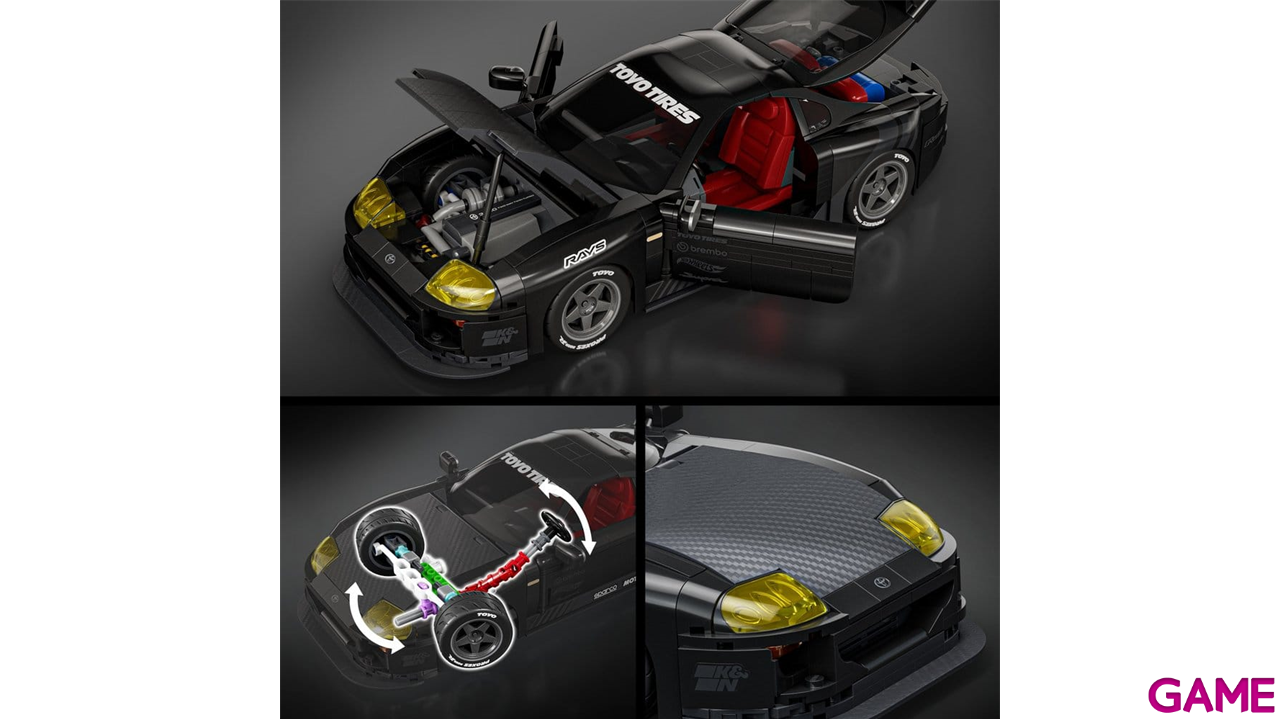 Set de Construccion Hot Wheels Elite Mattel Brick Shop Building Set 1/16 94 Toyota Supra MKIV-3