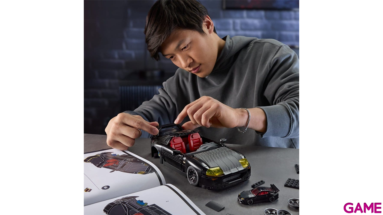 Set de Construccion Hot Wheels Elite Mattel Brick Shop Building Set 1/16 94 Toyota Supra MKIV-5