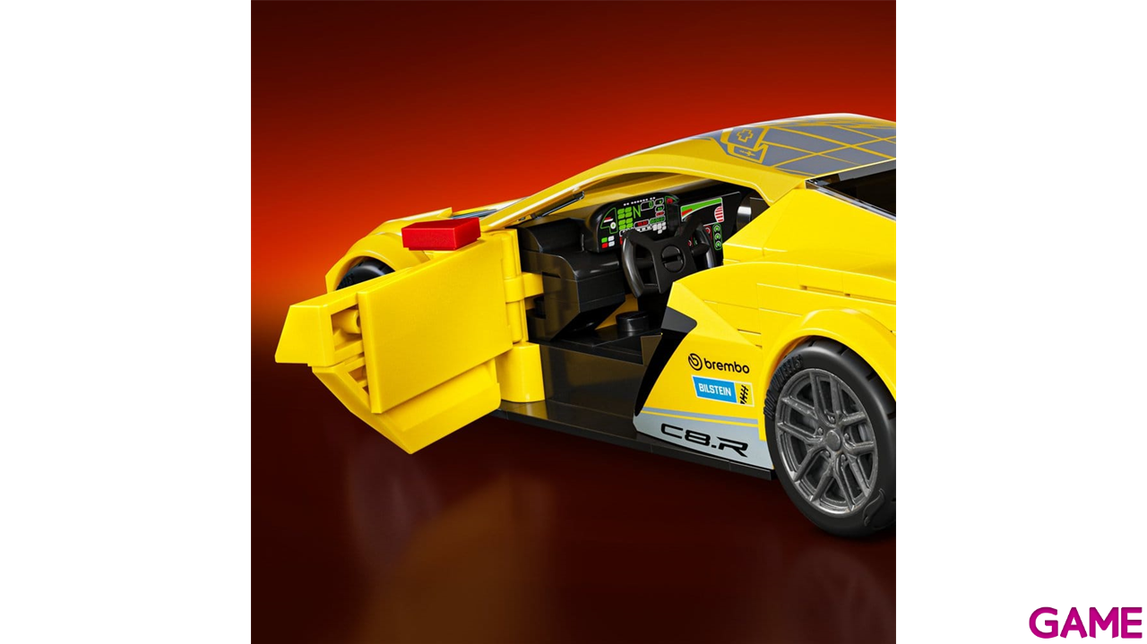 Set de Construccion Hot Wheels Speed Mattel Brick Shop Building Set 1/32 20 Corvette C8.R-4