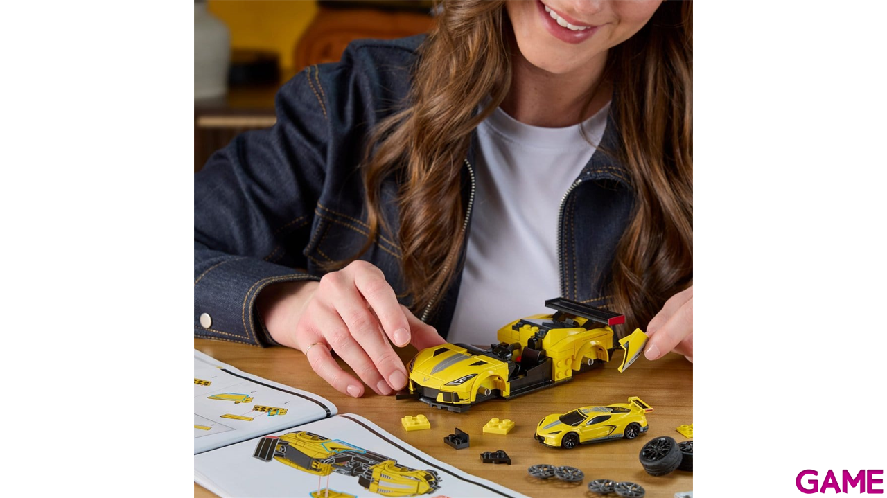 Set de Construccion Hot Wheels Speed Mattel Brick Shop Building Set 1/32 20 Corvette C8.R-5