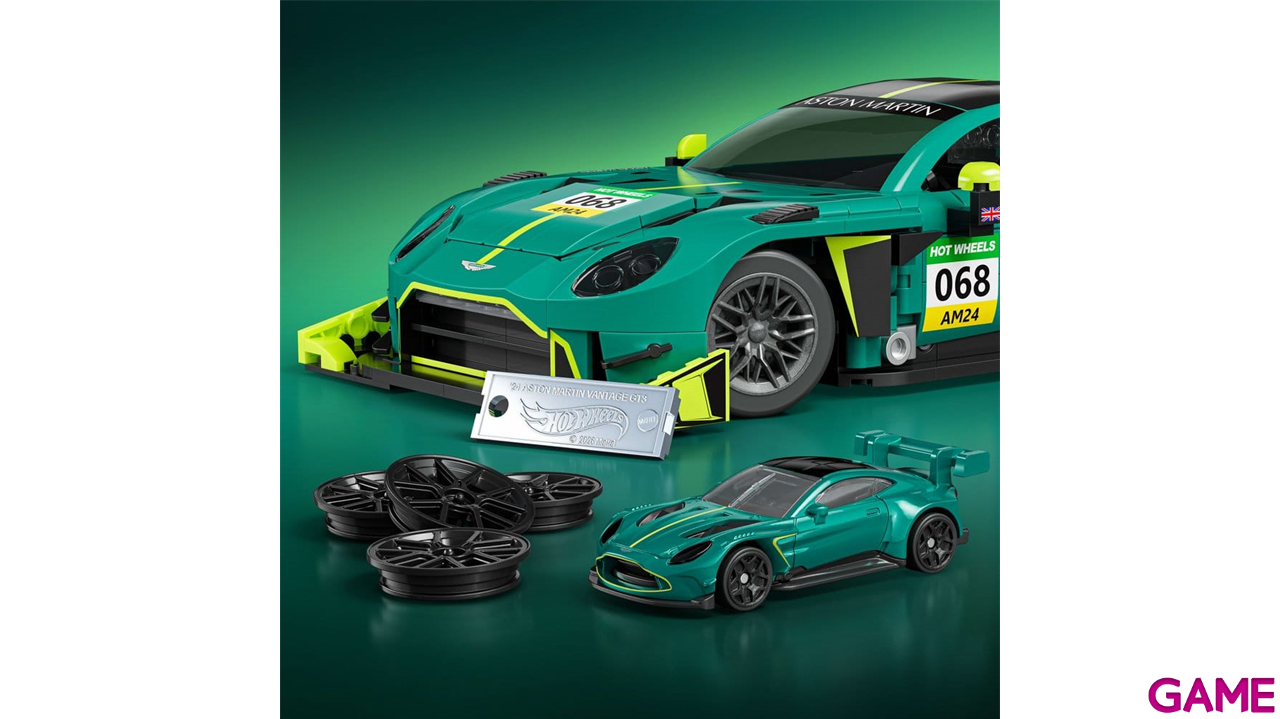 Set de Construccion Hot Wheels Elite Mattel Brick Shop Building Set 1/16 24 Aston Martin Vantage GT3-2