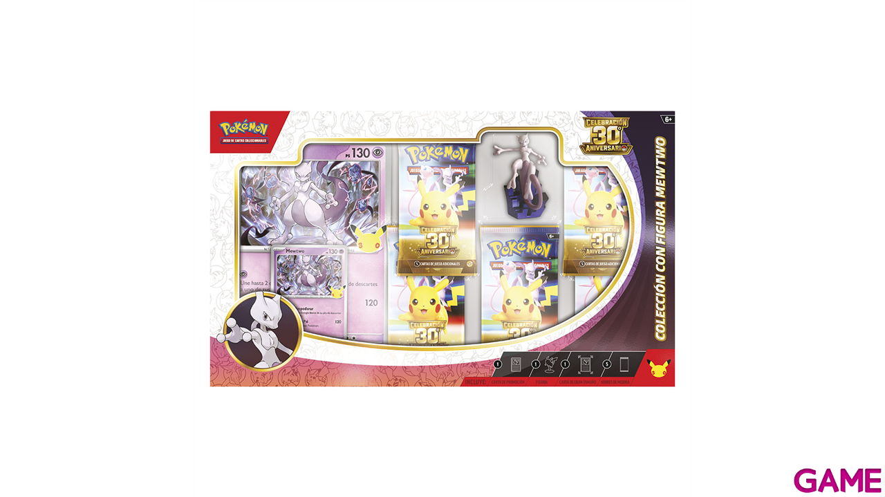 Pack de cartas Pokemon con figura Mew Two 30 Aniversario (Castellano)-1