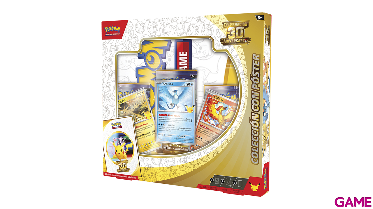 Caja de Colección cartas Pokemon con Poster 30 Aniversario (Castellano)-0
