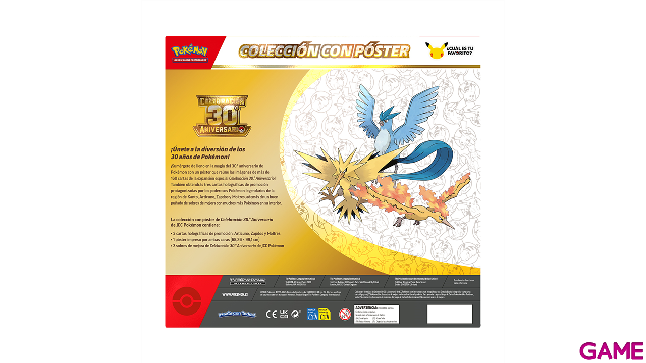 Caja de Colección cartas Pokemon con Poster 30 Aniversario (Castellano)-1