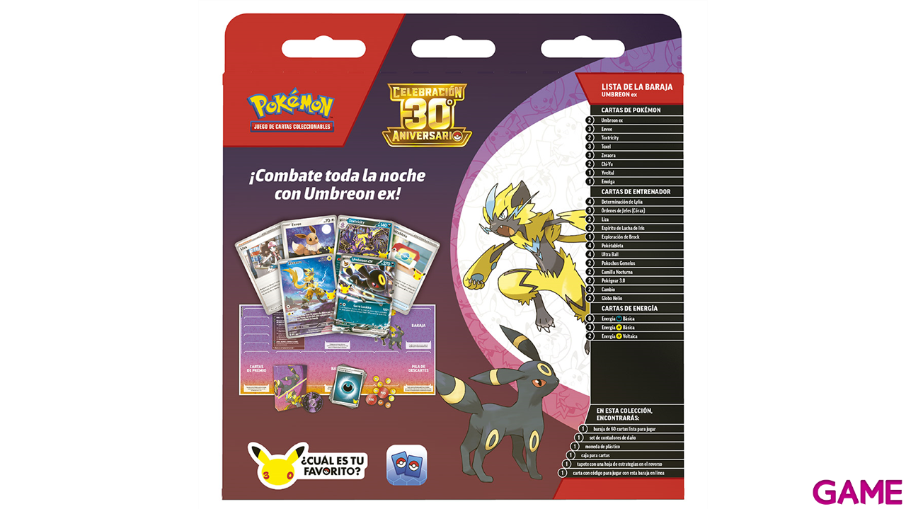 Caja de Combate Cartas Pokemon 30 Aniversario (Espeon EX - Umbreon EX) (Castellano) (surtido)-0