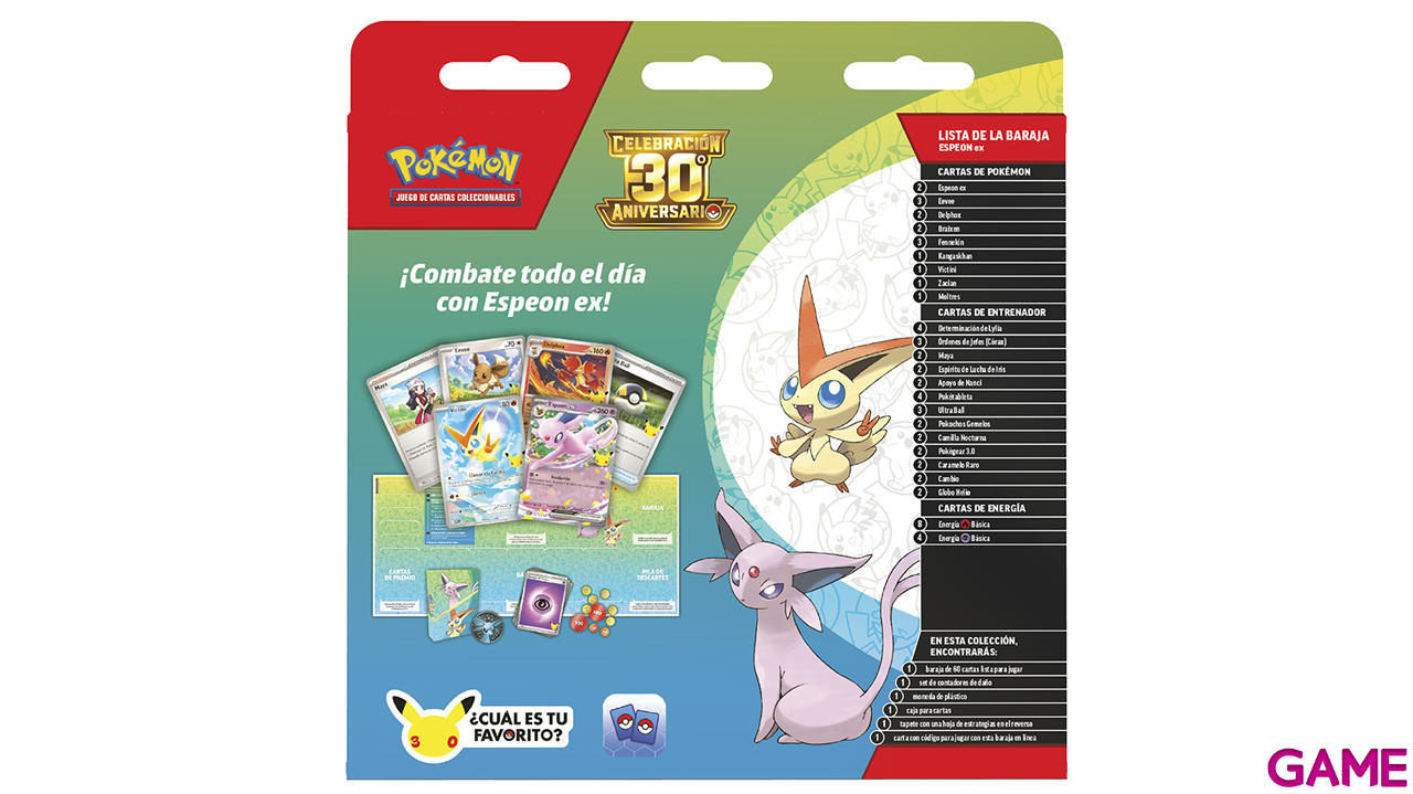 Caja de Combate Cartas Pokemon 30 Aniversario (Espeon EX - Umbreon EX) (Castellano) (surtido)-2
