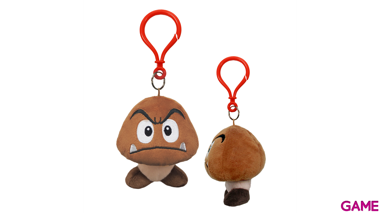 Colgante 3D de peluche Goomba para bolsos y mochilas-3