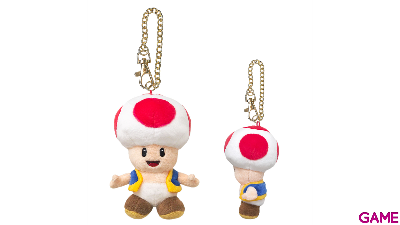 Colgante 3D de peluche Toad para bolsos y mochilas-1