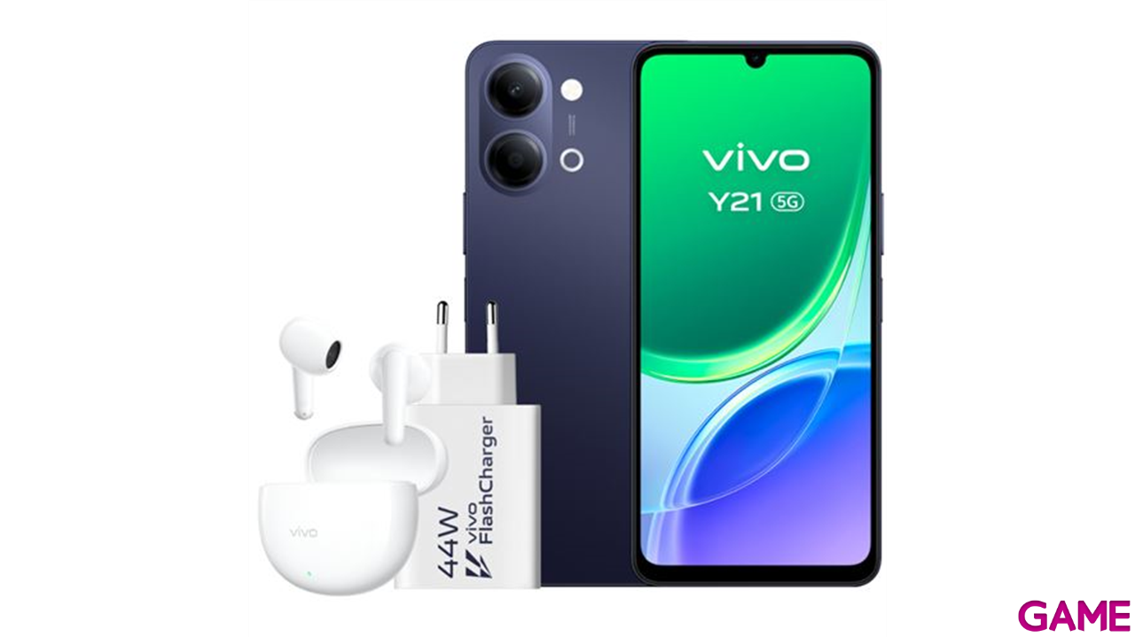 VIVO Bundle Y21 5G 4/128Gb Negro + Auriculares Vivo + Cargador 44W-8