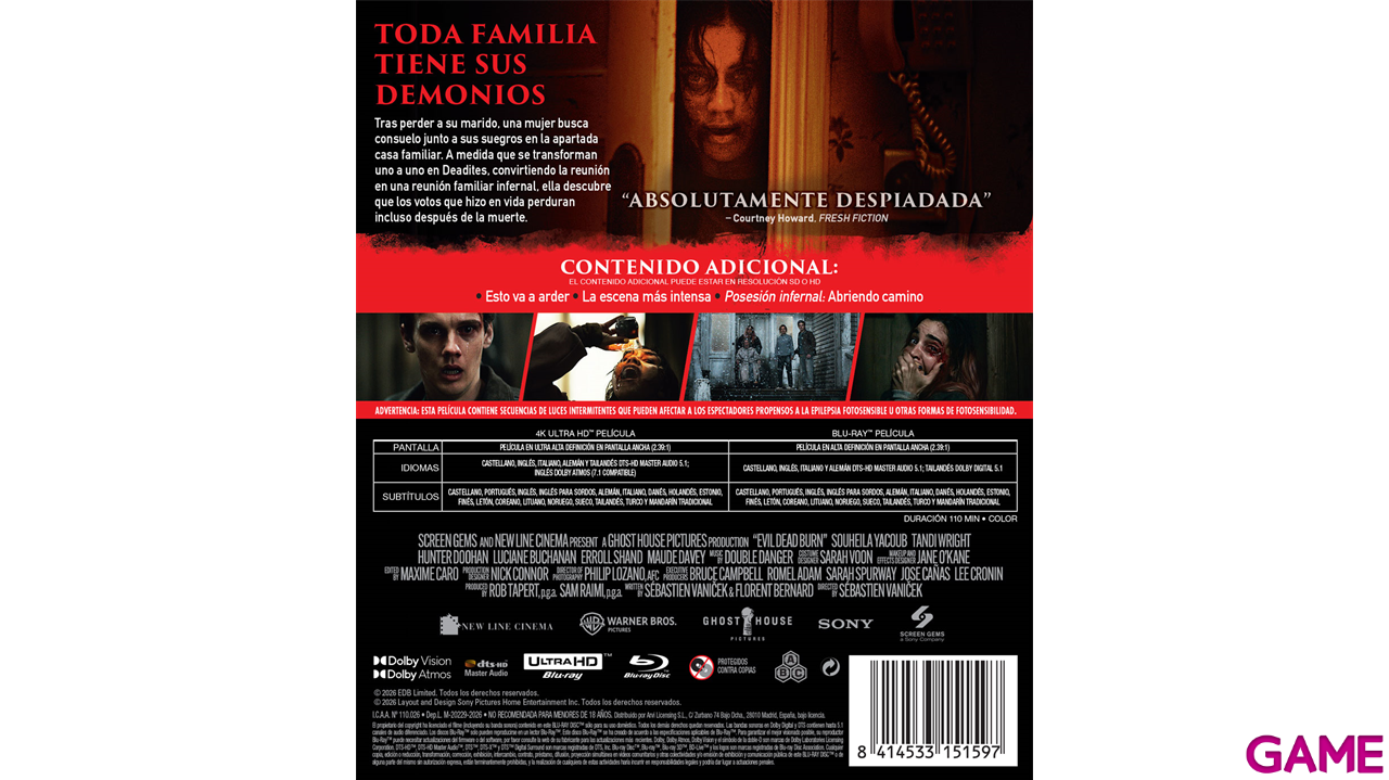 Posesión Infernal En Llamas 4K + BD-0
