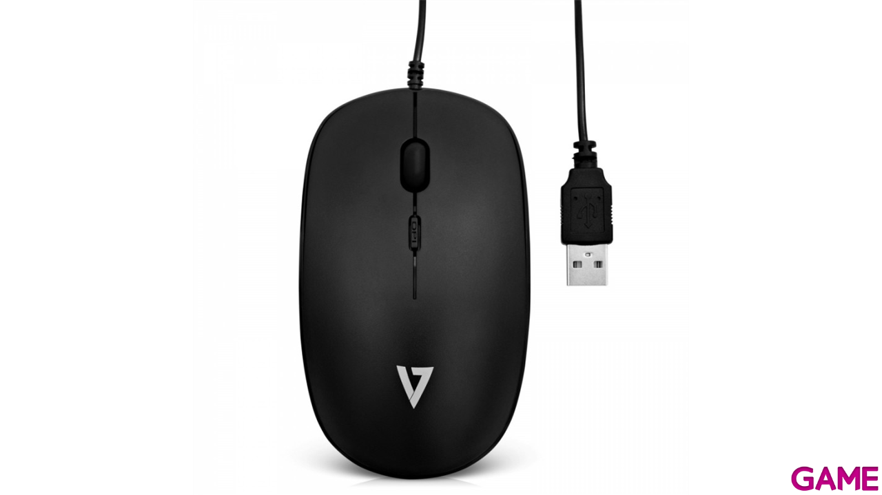 V7 Perfil bajo USB Óptico Ratón - Negro-2