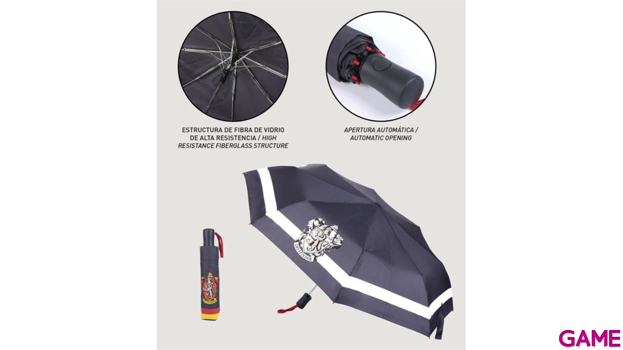 Paraguas automatico plegable Griffindor Harry Potter 53cm-8