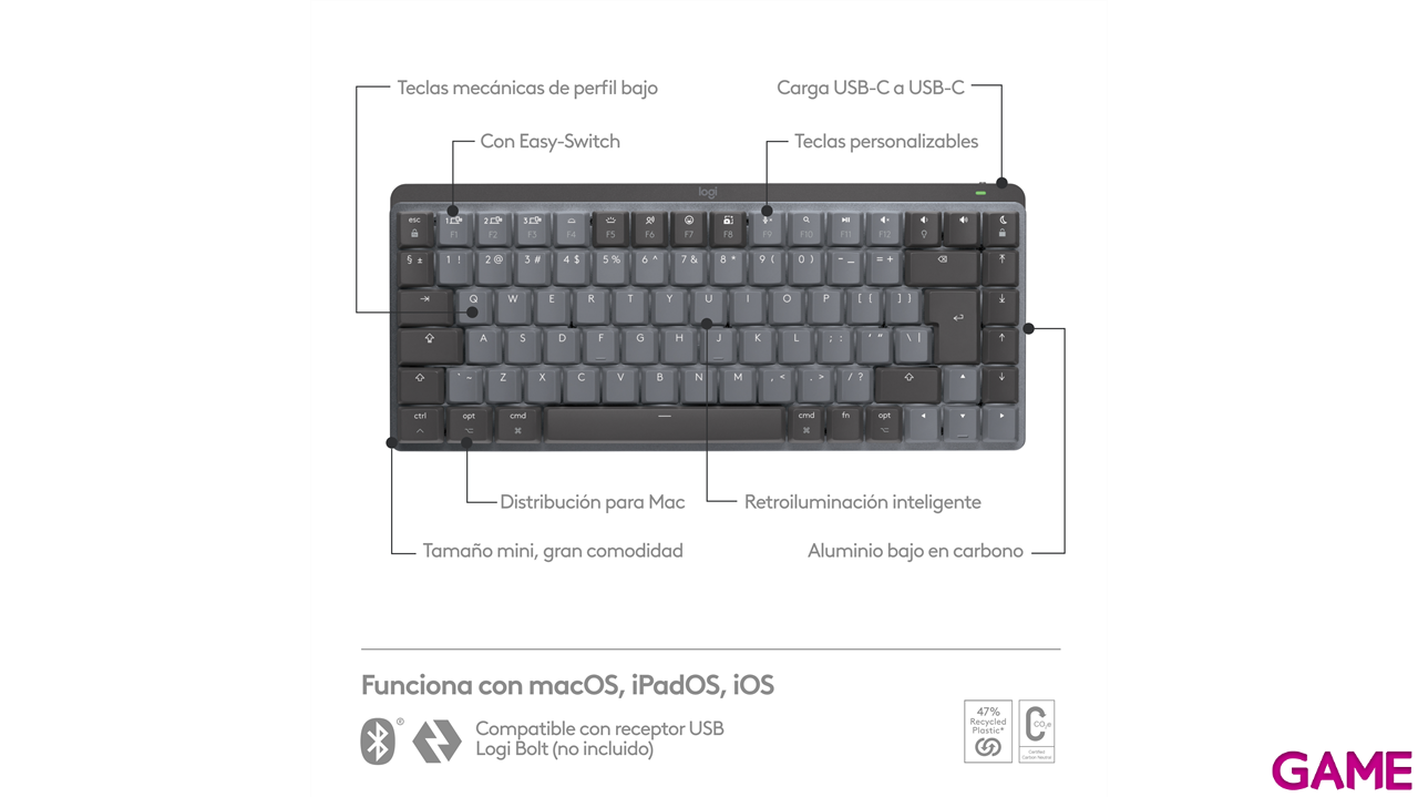 Logitech MX Mini Mechanical for Mac USA Grafito - Teclado-4