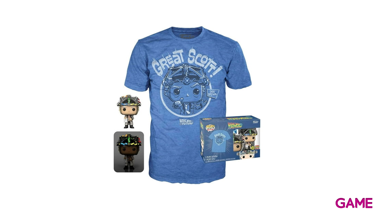 Set figura POP Tee Regreso al Futuro Doc With Helmet-0