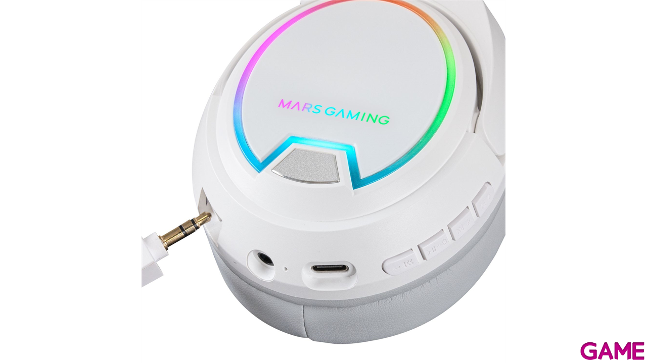 Mars Gaming MHW-100 ARGB Flow Inalambricos Blancos - Auriculares Gaming-2