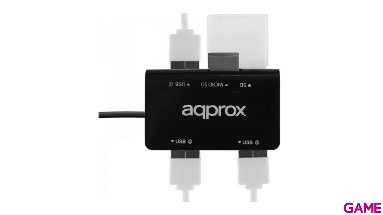 Approx 3 ports USB HUB 2.0 + MicroSD/SD Card Reader - Hub - 3 x USB 2.0 - desktop ratón-1