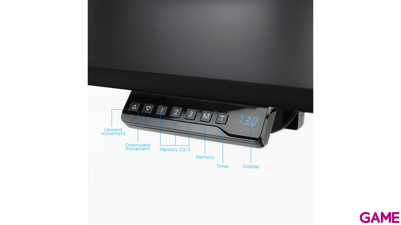TooQ Atlas Eléctrica Ajustable con Tablero Negro - Mesa-2