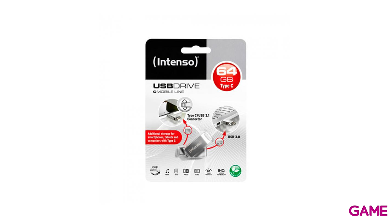 Intenso cMobile Line 64GB USB A / USB C 3.2 Gen 1 (3.1 Gen 1) Plata - Pendrive-1