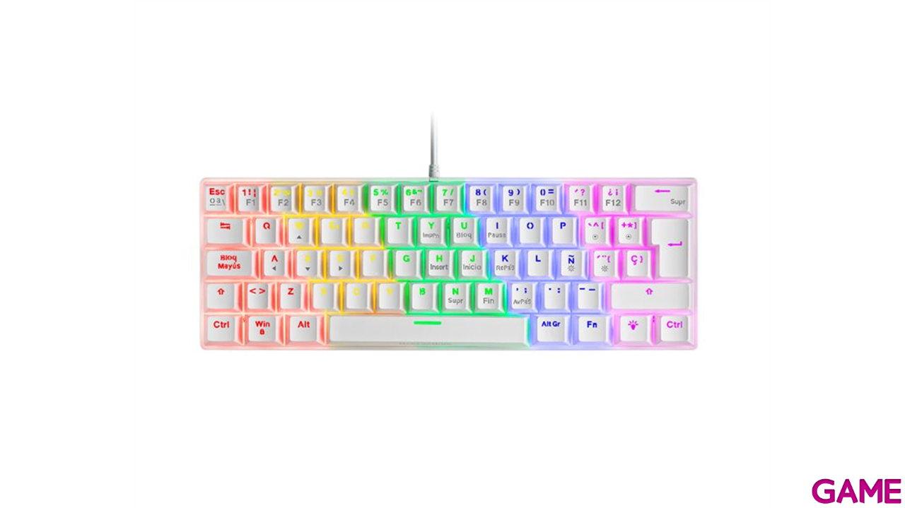 Mars Gaming MK60 Switch Blue USB Blanco - Teclado Gaming-0