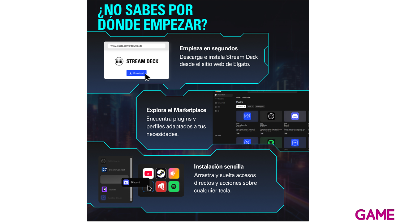 Elgato Stream Deck + BEARBEITUNG Negro 8 botones - Controlador Streaming-1