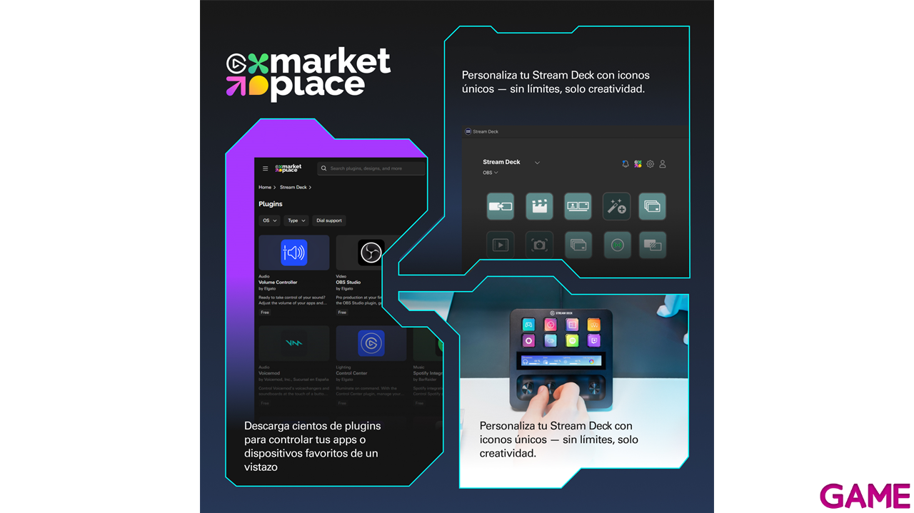 Elgato Stream Deck + BEARBEITUNG Negro 8 botones - Controlador Streaming-2