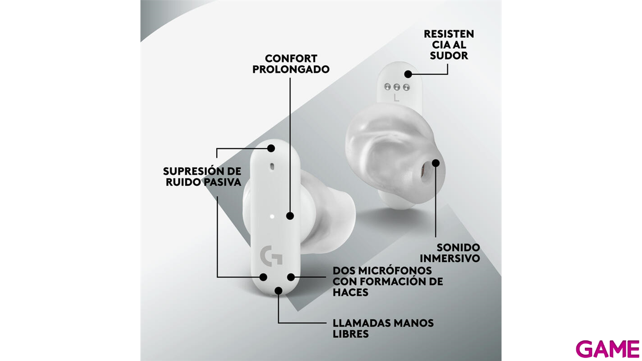 Logitech G FITS TWS In Ear Blanco - Auriculares-1