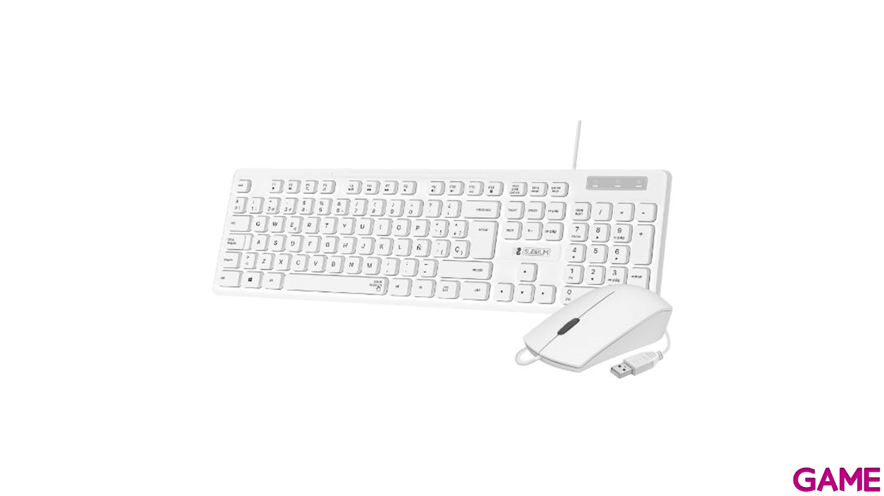 Subblim Combo Business Slim Silencioso USB Blanco - Combo-3