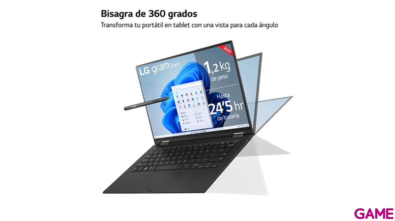LG 14T90R-G.AA75B ordenador portatil Híbrido (2-en-1) 35,6 cm (14