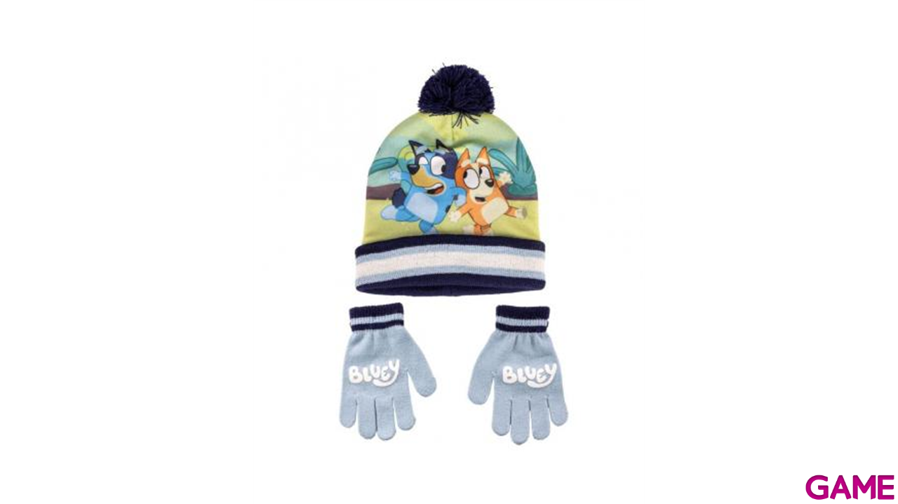 Conjunto infantil gorro guantes Bluey-3