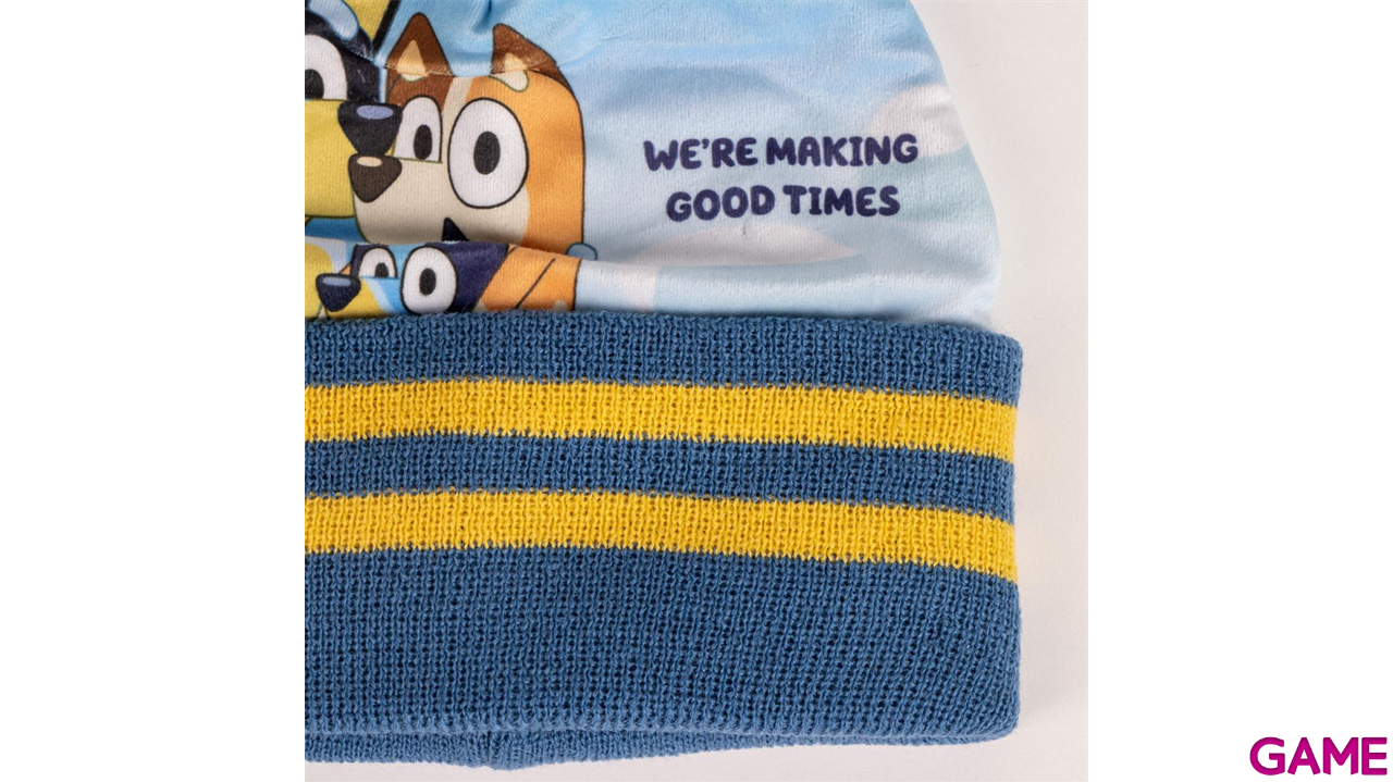 Conjunto Infantil gorro guantes braga cuello Bluey-4