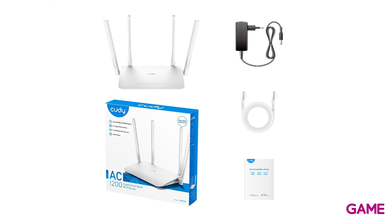 Cudy WR1300 Gigabit Ethernet Doble banda (2,4 GHz / 5 GHz) Blanco - Router-2