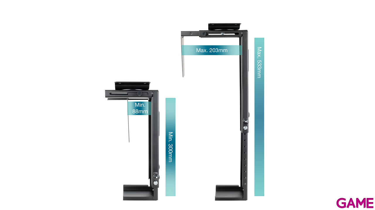 TooQ Soporte Metálico para CPU para Escritorio/Pared, Negro-1