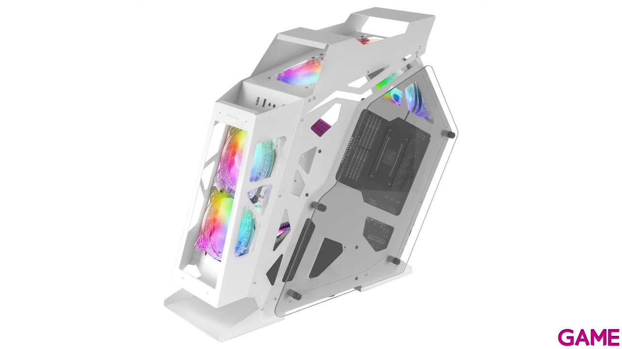 Mars Gaming MC61 Compacta Micro-ATX 4xVentilador 12cm ARGB Chroma Blanco - Caja Ordenador-0