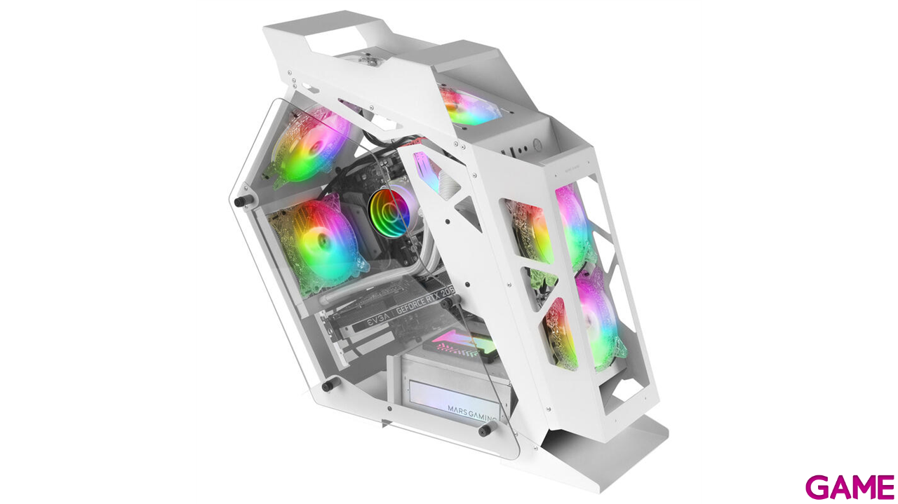 Mars Gaming MC61 Compacta Micro-ATX 4xVentilador 12cm ARGB Chroma Blanco - Caja Ordenador-2